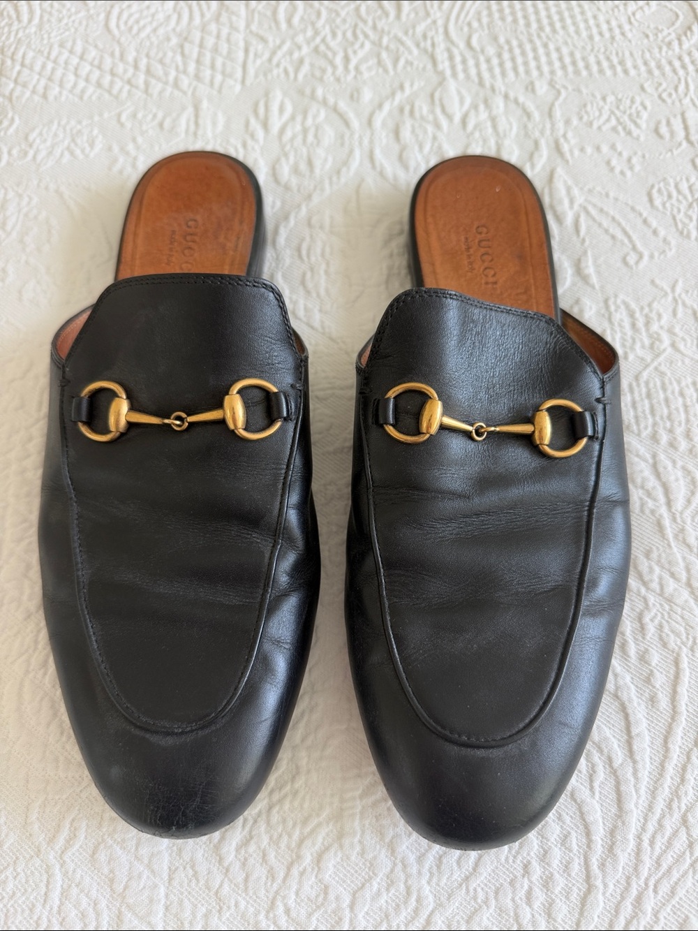 Gucci Princetown Black Leather Slip-On Horsebit Mule Loafer